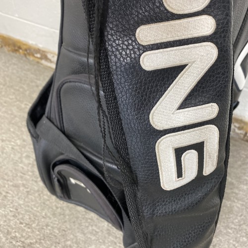 Ping Tour Staff Bag Black 6-Way Top Cart w/ Rain Cover Oklahoma Sooner OU - Picture 5 of 7