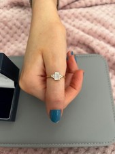 QVC Diamonique 9ct Yellow Gold Emerald Cluster Ring size O