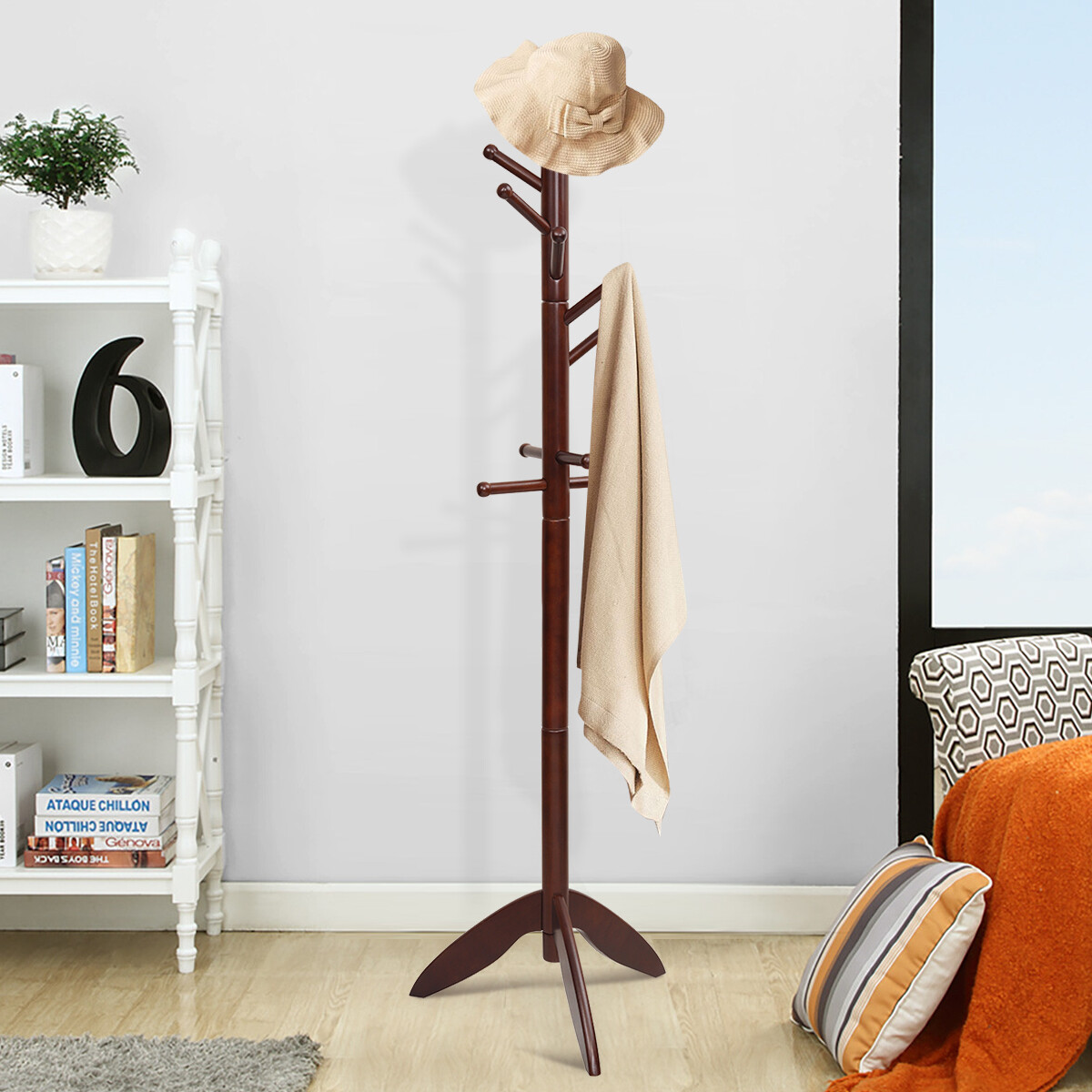 wooden coat rack free standing
