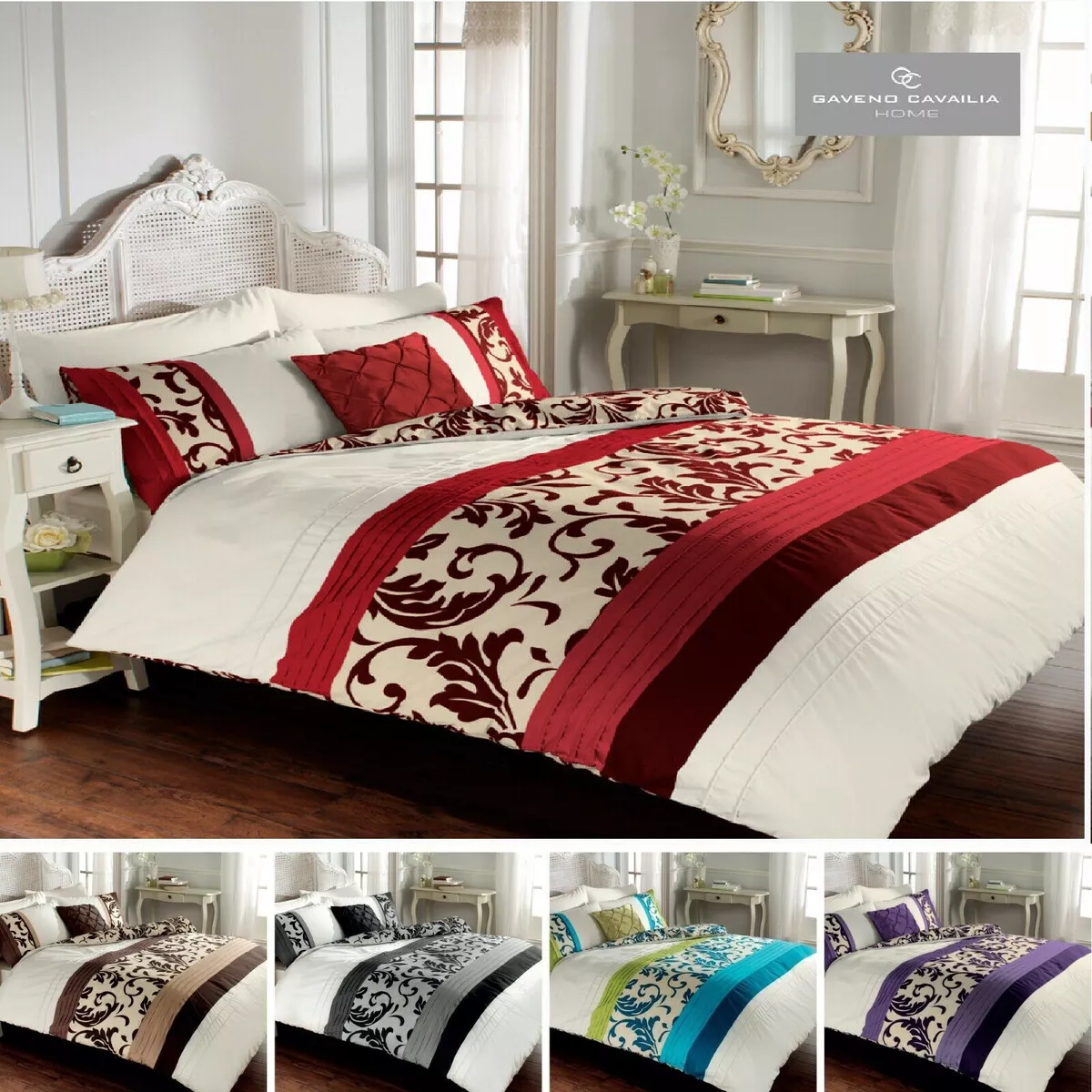 Swirl Scroll Printed Duvet Cover Set With Pillowcases Single Double King Sizes