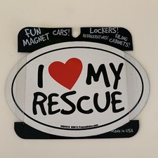 I Love Heart My Rescue Dog Car Magnet Locker Fridge NEW