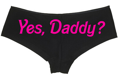 Knaughty Knickers Yes Daddy DDLG Black Boyshort for Daddys Little Kitten