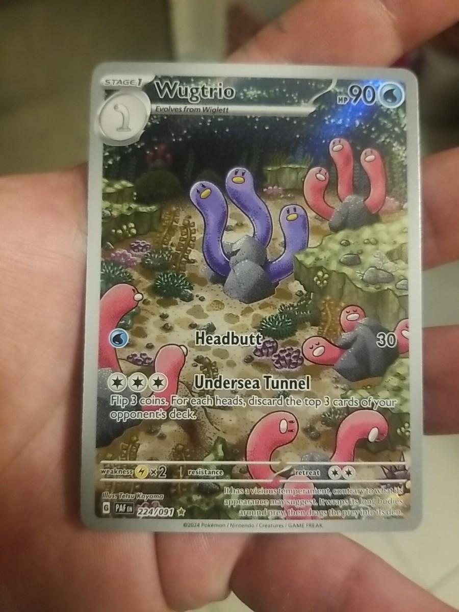 order B7♡ WUGTRIO 224/091 PALDEAN FATES POKEMON (ILLUSTRATION RARE, NM