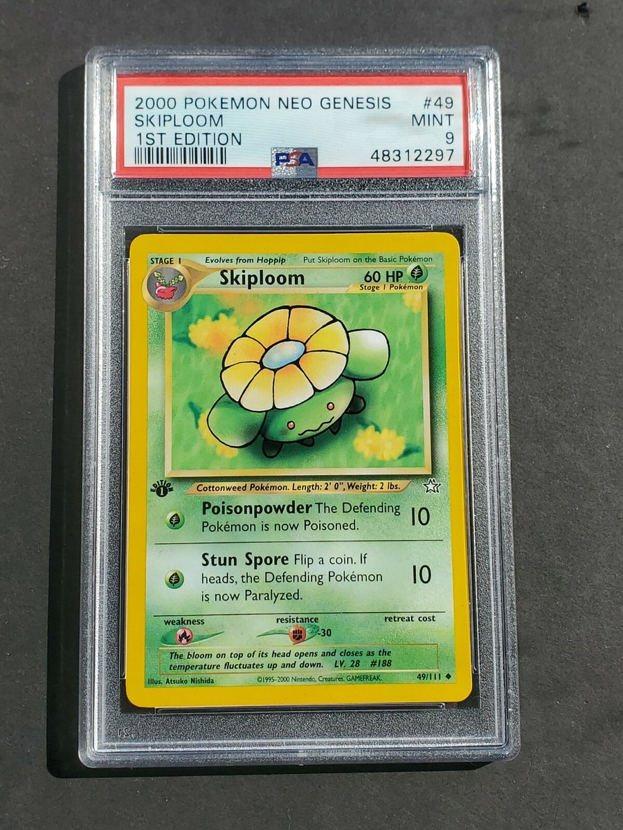 Pokemon PSA 9 1ST EDITION SKIPLOOM 49/111 NEO GENESIS SET NON HOLO