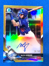 Alex Verdugo 2018 Bowman Chrome Gold Refractor Rookie Auto #26/50.