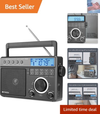 TR629 Portable Shortwave Radios, Digital Radio AM FM Plug in with