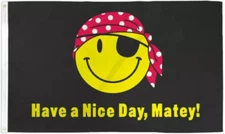 Pirate Happy Face Flag 3x5ft Have a Nice Day Matey Boat Nautical Gift 100D
