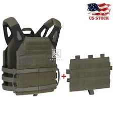 KRYDEX 2.0 Plate Carrier MOLLE Panel Tactical Body Armor Jump Vest Ranger Green
