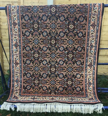 Signed Kaimuri Hand Made Pure Wool Knotted India Oriental Carpet E Hill & Co OCM
