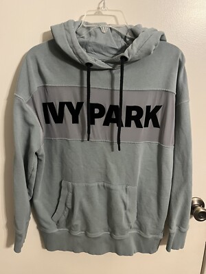 IVY PARK Sweatshirt Hoodie Oversized Green Pullover French Terry Velvet  Logo S