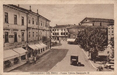 1935 CERVIGNANO DEL FRIULI Piazza Vittorio Emanuele III Udine Postcard