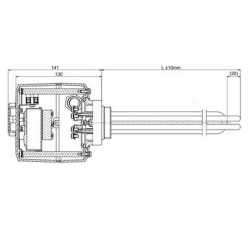 6,0 kW Elektroheizstab Heizpatrone mit Gewindeflansch 6000 Watt, Isoliertrennung - Bild 6 von 7