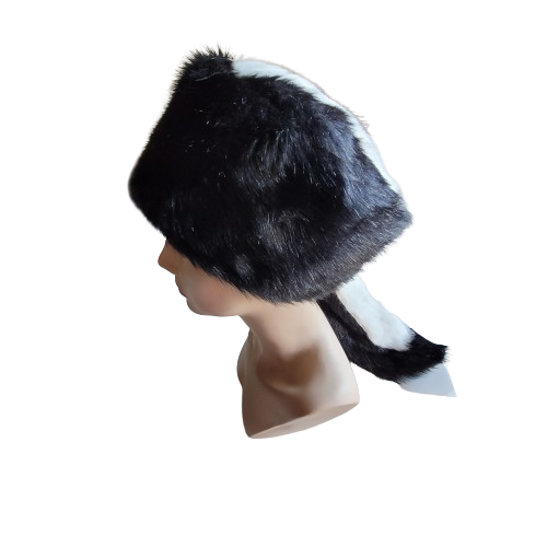 Mountain Man Skunk Skin Hat Skunk Hat Faux Fur Tail Cap Warm Soft