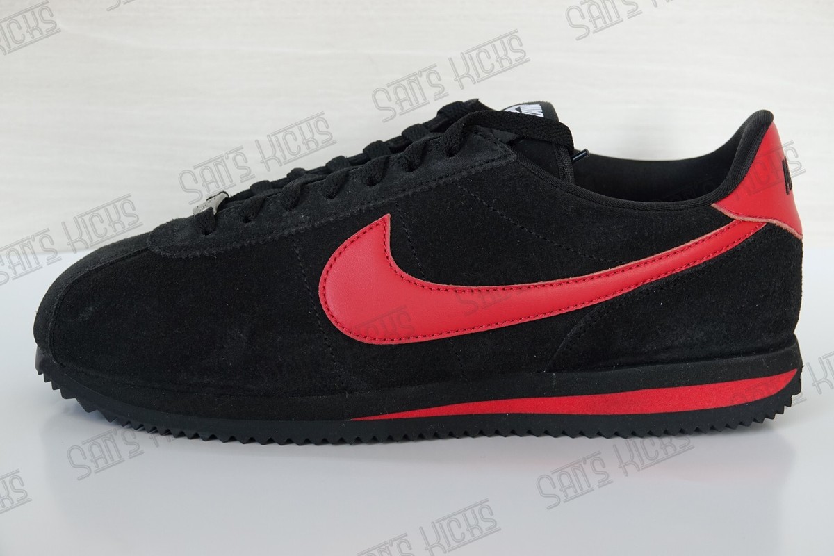 Men's Nike Cortez PRM ID 2024 Suede Black Red Swoosh RARE Men's Nike Cortez PRM ID 2024 Suede Black Red Swoosh RARE