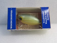 Vintage Wooden Ozark Mountain Wood Chopper Blue Scale Fishing Lure USA Made