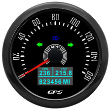 85mm Black Gps Speedometer 0-160mph With Turning Light For Boat Motorcycles Car