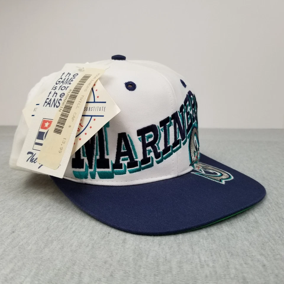 Gorra de colección de los Seattle Mariners Snapback blanca MLB The Game logotipo grande con etiquetas Foto 4 de 4