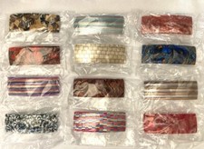 French Barrette Hair Clip Colorful Print Pattern Women Rectangle Made in France