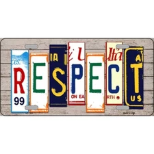 MINI Size 4"x2.2" License Plate Metal Sign Wood Art for Home Respect
