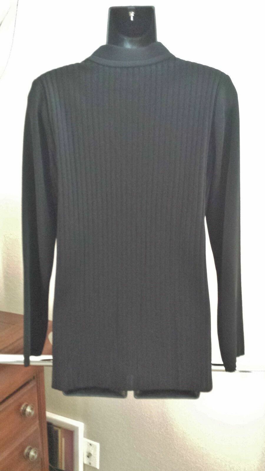 EXCLUSIVELY MISOOK  RARE RIBBED size XS Top Jacket  Sweater - Black  WOW image 7