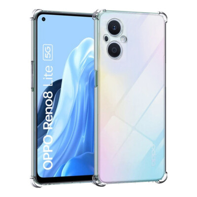 Für OPPO Reno8 Lite 5G - transparent klar schmal stoßfest Stoßstange Gel Etui Abdeckung