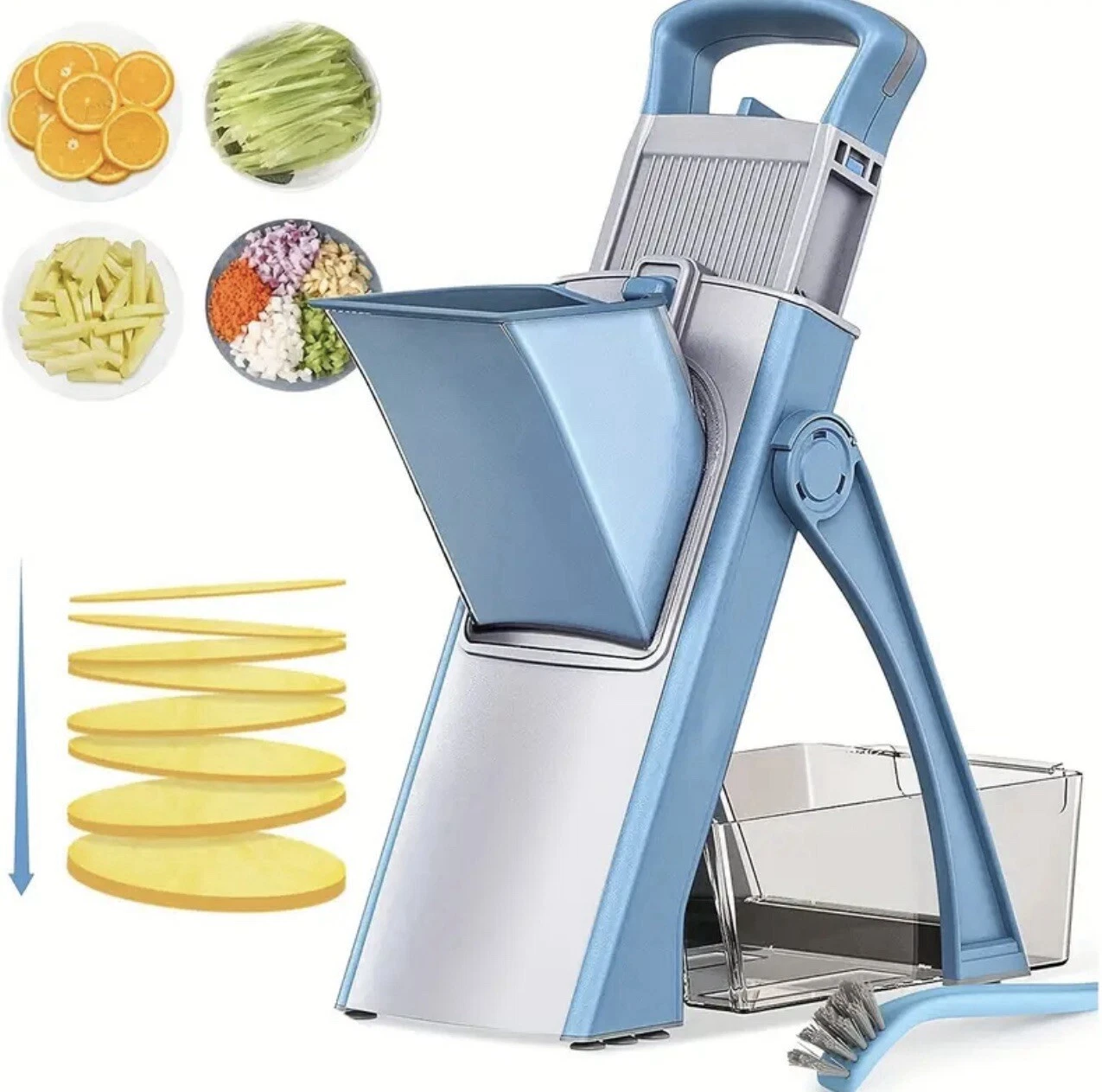 Safe Mandoline Slicer 5 in 1 Vegetable Chopper Food Potato Cutter Adjustable