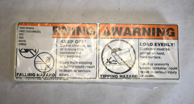 100 ANSI Double Caution-Warning Decal Waste Container Warning Stickers 5'' x 14''