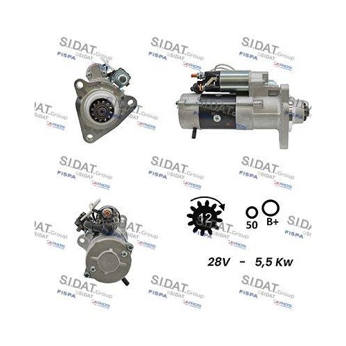 Démarreur Sidat S24MH0047 d'ingénierie supérieure pour Iveco Mitsubishi