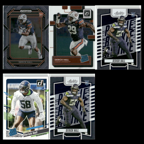 Derick Hall Rookie Lot 5 Football Cards 2023 Panini Seattle Seahawks NFL
