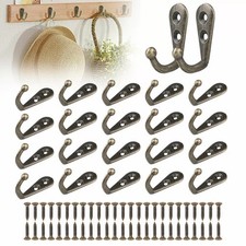 10/20/40pcs Wall Door Hanging Metal Single Hook Clothes Hat Coat Robe Hangers