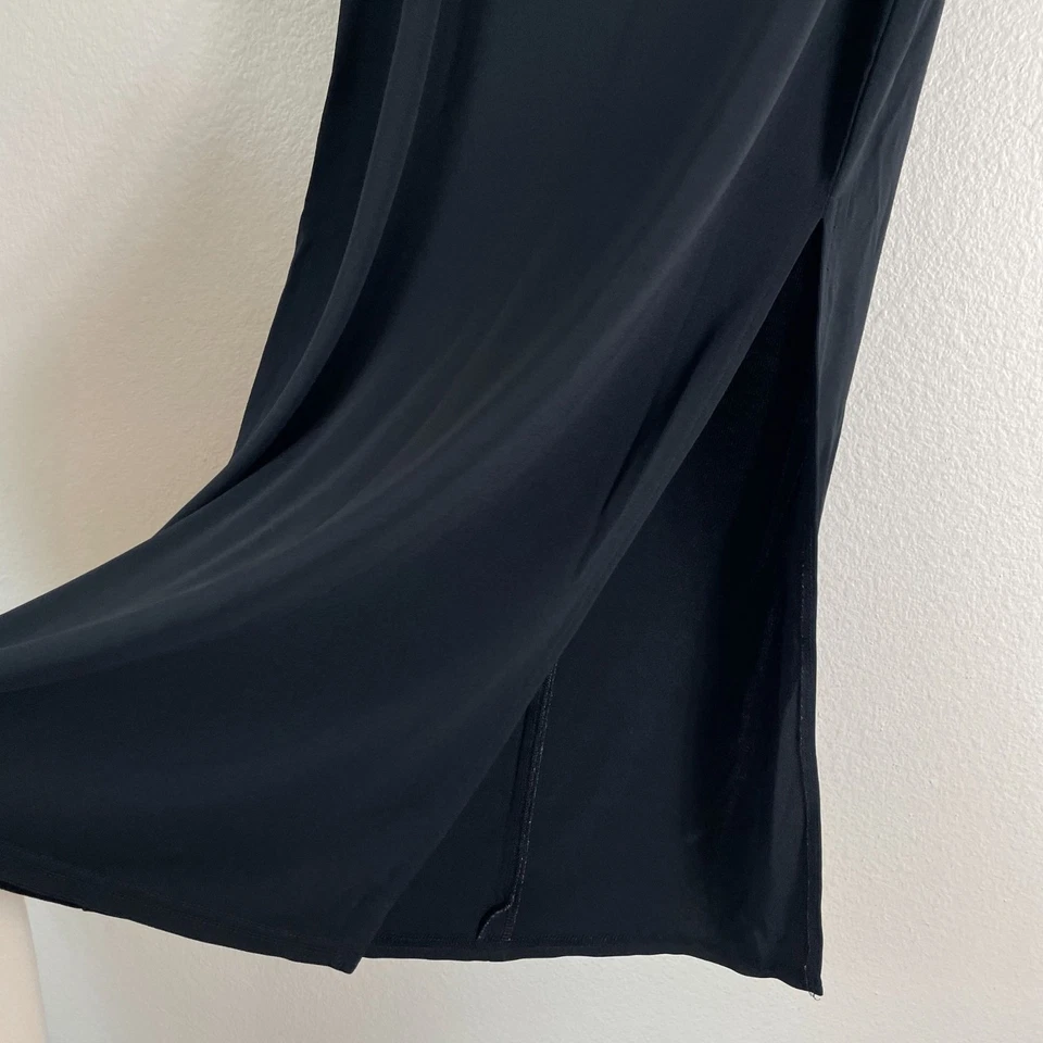 Falda midi negra pequeña vintage Y2K años 90 Gap para mujer elástica abertura lateral Foto 2 de 4