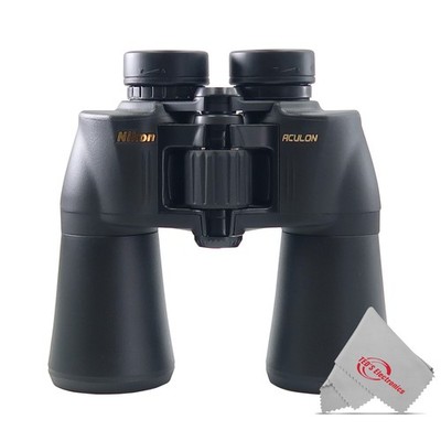 Nikon 12x50 Aculon A211 Binocular (Black) 8249 + Microfiber Cleaning Cloth