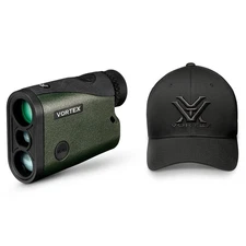 VORTEX Crossfire HD 1400 5x Laser Rangefinder w/ Men's Charcoal Flexfit Cap L/XL