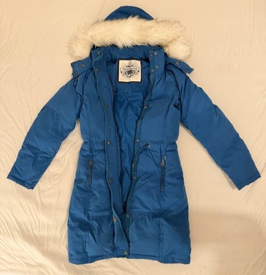 Dreimaster Winterjacke / Wintermantel gefüttert Petrol Winter Jacke Mantel Pelz
