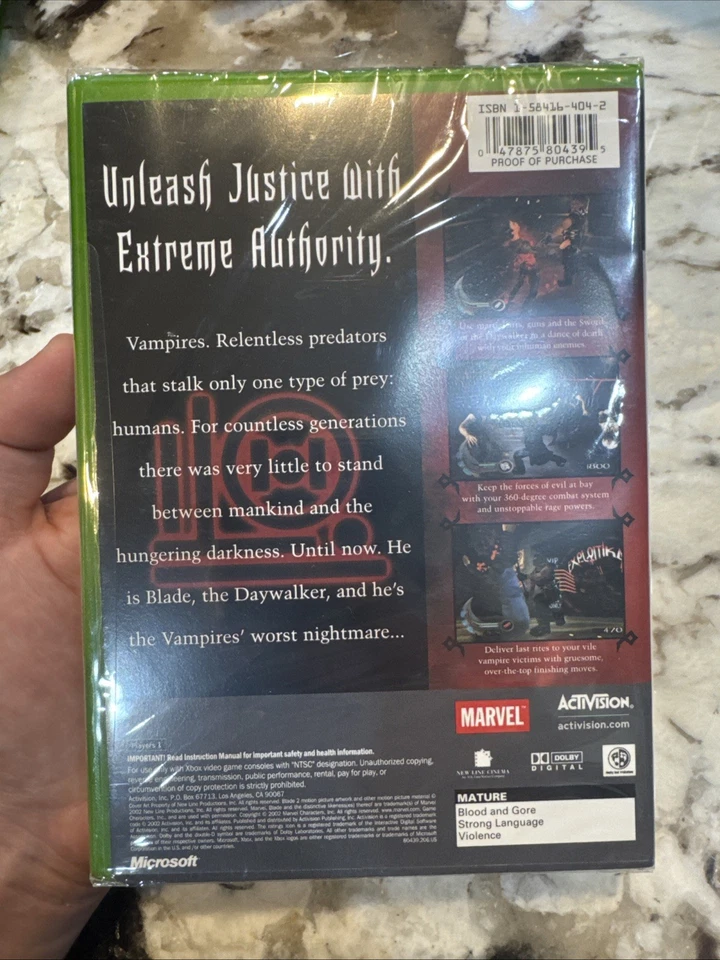 Blade II - (Microsoft Xbox, 2002) Activision FACTORY SEALED NEW - Image 3 of 4