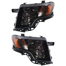 Driver And Passenger Side Headlights For Ford Edge 2009-2010 Halogen With Bulbs