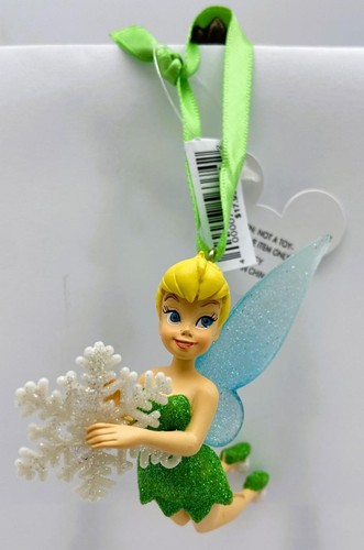 New Disney Parks Christmas Ornament of Tinker Bell Holding a Snow Flake w/Tags - Picture 7 of 8