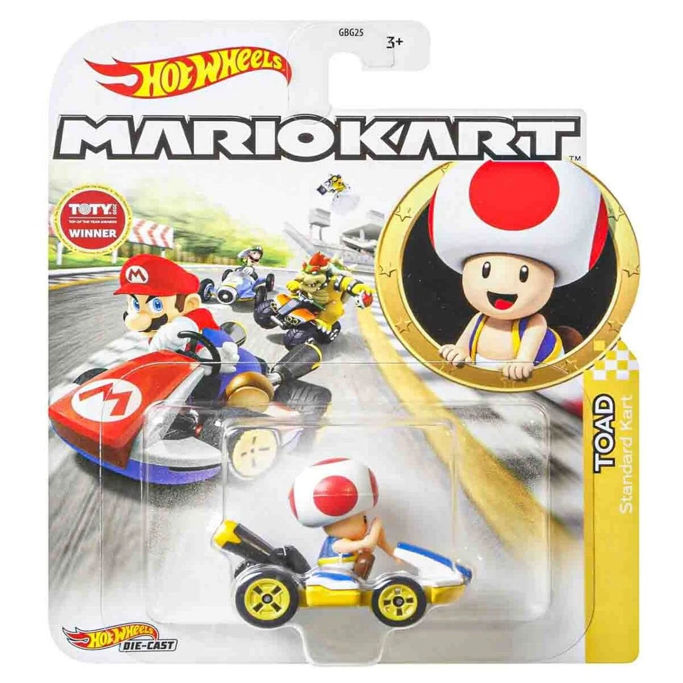 Hot Wheels Mario Kart 1:64 Diecast Car - Choose Your Character & Vehicle 