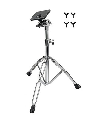 Electronic Drum Pad Mounting Stand with Plate, Double Braced Chrome Stand for Mu