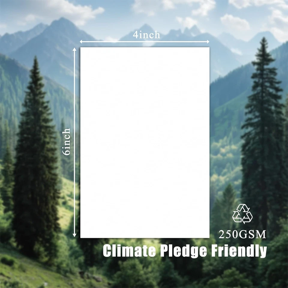 Paquete de 100 tarjetas blancas 4x6, 92 lb/250 GSM pesadas en blanco, tarjeta gruesa St Foto 4 de 4