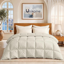Goose Feather down Fiber Comforter Queen Size, All Season Hotel Luxury Bedding C