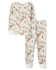 NEW GYMBOREE GIRLS WOODLAND ANIMALS TWO PIECE THERMAL PAJAMAS GYMMIES SIZE 6