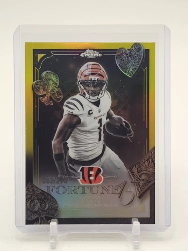 JA'MARR CHASE 2025 TOPPS CHROME FORTUNE 15 YELLOW /275 #F15-2 BENGALS Q3838