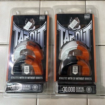 Tapout Mouth Piece All Sports ADULT 12+ NEW  Orange/Black/White 2 Pack