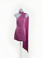 $230 ONE33 Social Women's Pink Sleeveless Draped Mock Neck Mini Dress Size 4