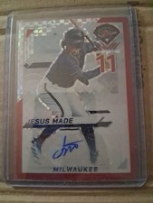 2025 Panini Prospects Edition Baseball Jesus Made Red Auto 44/99 Brewers