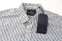 Scotch & Soda Ams Couture Herren Hemd S Weiß Schwarz Palm Druck Baumwolle LäSsig