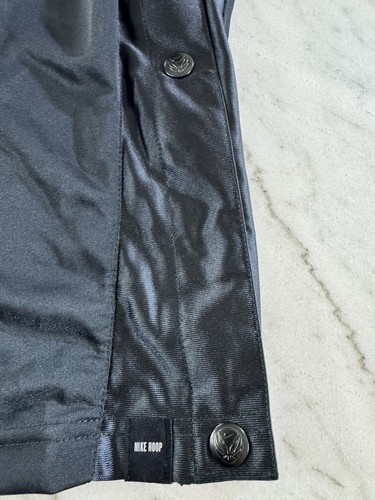 VTG Y2K Baggy Silky Dazzle Triple Black Nike Tear Away Pants Large - Picture 4 of 5