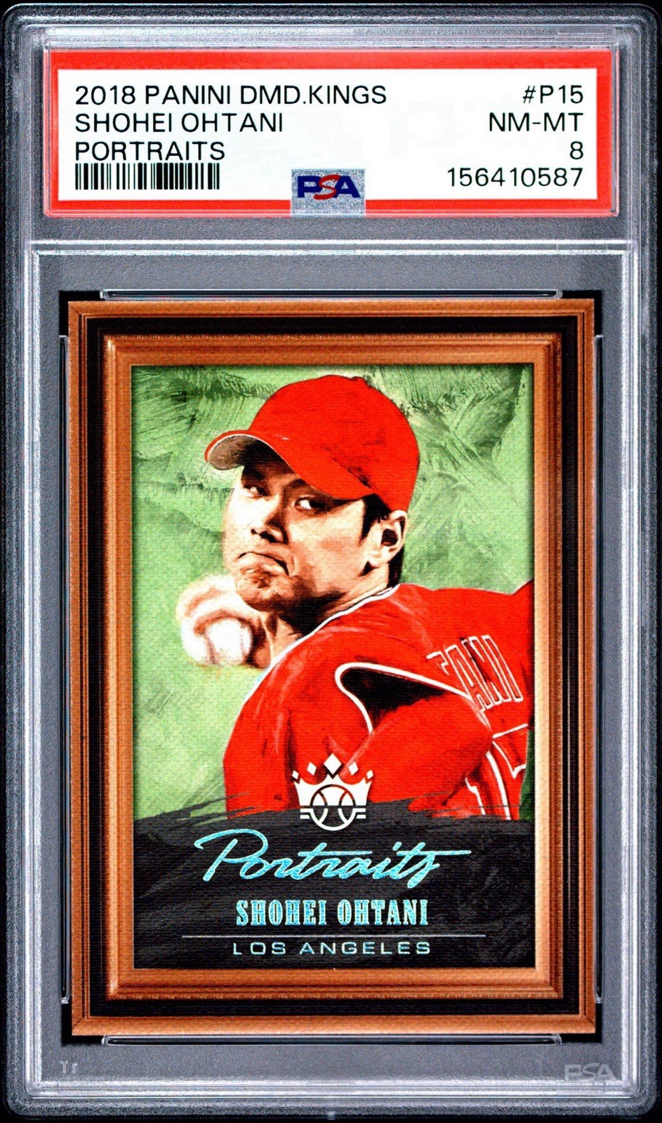 SHOHEI OHTANI 2018 DIAMOND KINGS PORTRAITS RC #P15 PSA 8 NM-MT DODGERS