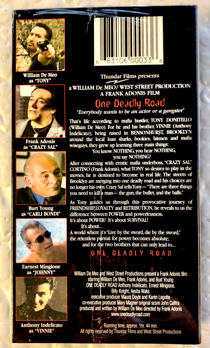One Deadly Road (VHS,1998) William DeMeo, Frank Adonis, Burt Young
